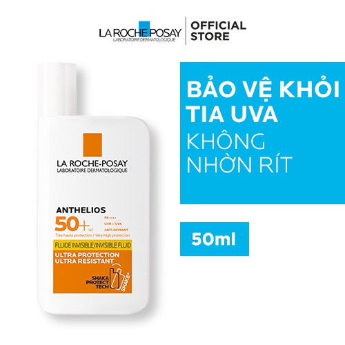 Kem chống nắng dạng sữa lỏng nhẹ không nhờn rít La Roche-Posay Anthelios Invisible Fluid SPF 50+ 50ml