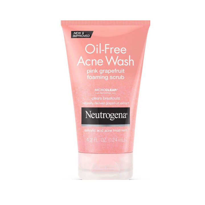 Sữa Rữa Mặt Neutrogena Oil Free Acne Wash Pink Grapefruit Foaming Scrub (124ml)