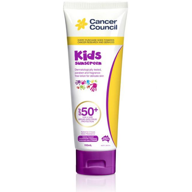 Kem chống nắng trẻ em Cancer Council Kids SPF 50+/PA++++ 110ml (Dòng trẻ em)