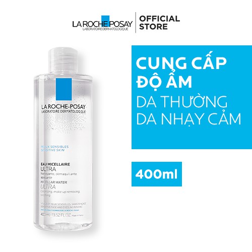 Nước làm sạch sâu và tẩy trang cho da nhạy cảm Micellar Water Ultra Sensitive Skin La Roche-Posay 400ml