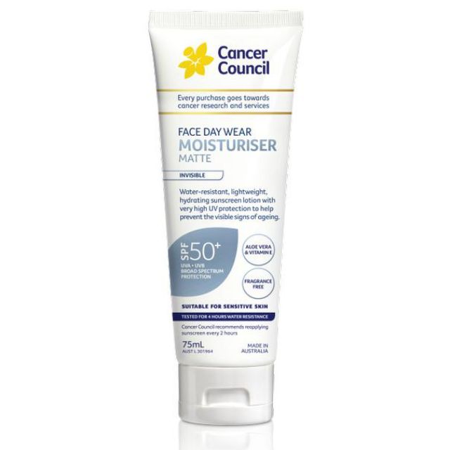 Kem chống nắng Cancer Council Face Day Wear SPF 50+/PA++++ 75ml (Dòng da mặt)